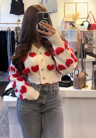 HEART EYES CARDIGAN SWEATER