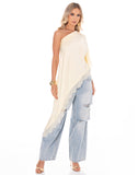 BUTTER YELLOW LACE SATIN TOP