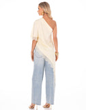BUTTER YELLOW LACE SATIN TOP