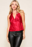 ESPRESSO MARTINI ME SATIN TOP - RED