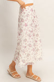 ROSE WINE MIDI SKIRT