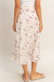 ROSE WINE MIDI SKIRT