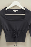 OLIVIA SWEATER TOP - BLACK