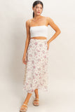 ROSE WINE MIDI SKIRT