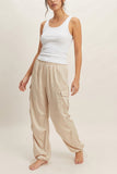 CHAMPAGNE DRIFT SATIN CARGO PANTS