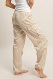 CHAMPAGNE DRIFT SATIN CARGO PANTS