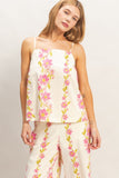 BLUSH GARDEN PANTS SET TOP