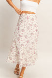 ROSE WINE MIDI SKIRT