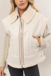 IN THE MIX FUR CONTRAST SUEDE VEST