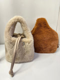 FAUX FUR MINI BUCKET BAG