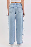 TIED DOWN MID RISE DAD JEANS