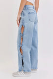 TIED DOWN MID RISE DAD JEANS