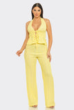 LULU SET HALTER TOP - YELLOW