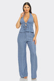 LULU SET HALTER TOP - BLUE
