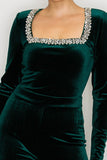 OH WHAT A NIGHT VELVET JUMPSUIT - EMERALD