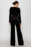 OH WHAT A NIGHT VELVET JUMPSUIT - BLACK