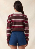 CIDER SEASON STRIPED POLO TOP