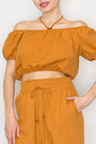 GOLDEN HOUR HALTER TOP