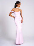 IVONA MAUVE HALTER NECK SATIN GOWN