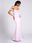 IVONA MAUVE HALTER NECK SATIN GOWN