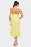SUNSET LILY HALTER MIDI DRESS