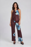 BLUE MAGNOLIA SET SATIN TOP