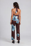 BLUE MAGNOLIA SET SATIN TOP