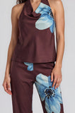 BLUE MAGNOLIA SET SATIN TOP
