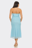 SUNSET LILY HALTER MIDI DRESS - BLUE