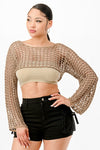 CROCHET KNIT CROP TOP/BOLERO