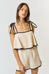 VINEYARD STROLL LINEN ROMPER