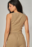 THE JUNE LINEN SET VEST