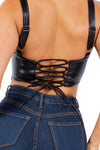 HYPNOTIZED FAUX LEATHER CORSET