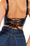 HYPNOTIZED FAUX LEATHER CORSET