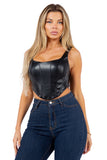 HYPNOTIZED FAUX LEATHER CORSET