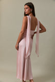 BLUSH REVERIE SATIN MIDI DRESS