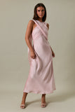 BLUSH REVERIE SATIN MIDI DRESS