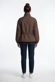 CINCHED-WAIST POLKA DOT JACKET - BROWN