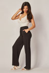 SOFT RIBBED WIDE LEG PANTS