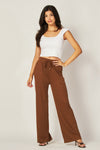 SOFT RIBBED WIDE LEG PANTS