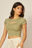 BROOKLYN PEEK-A-BOO TOP - SEAGRASS
