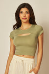 BROOKLYN PEEK-A-BOO TOP - SEAGRASS