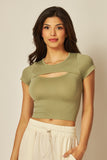 BROOKLYN PEEK-A-BOO TOP - SEAGRASS