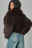 ESPRESSO FAUX FUR JACKET