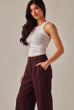 SOCIALITE WIDE LEG DRESS PANTS - MERLOT
