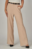 WORK AND PLAY WIDE LEG BELTED PANTS - TAUPE