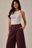 SOCIALITE WIDE LEG DRESS PANTS - MERLOT
