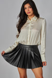 ODESSA FAUX LEATHER MINI SKIRT