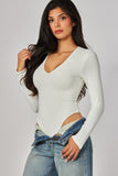 ESSENTIAL LONG SLEEVE BODYSUIT - WHITE