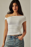 ELODIE OFF-SHOULDER TOP - WHITE